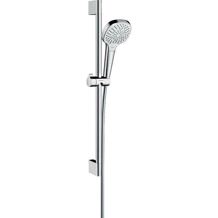 Hansgrohe Croma Select E Shower Set 110 Multi Ecosmart with Shower Rail 65 cm - White/Chrome - Unbeatable Bathrooms