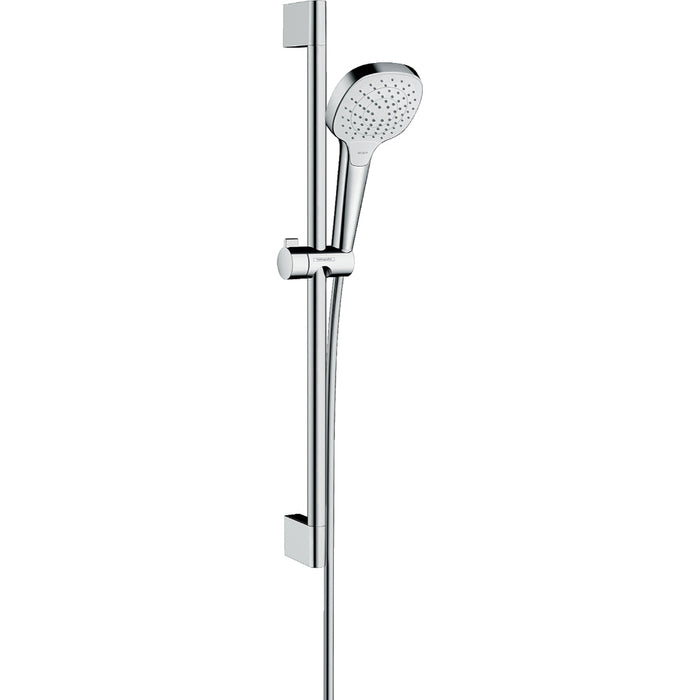 Hansgrohe Croma Select E Shower Set 110 Vario Ecosmart with Shower Rail 65 cm - White/Chrome - Unbeatable Bathrooms