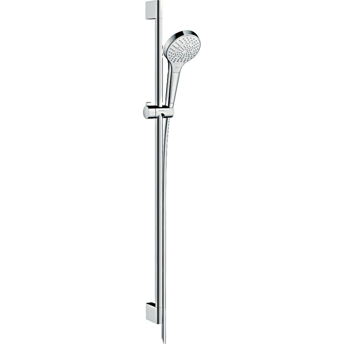 Hansgrohe Croma Select S Shower Set 110 Multi Ecosmart with Shower Rail 90 cm - White/Chrome - Unbeatable Bathrooms