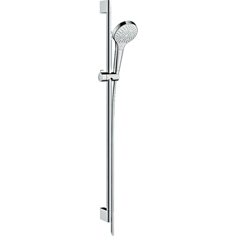 Hansgrohe Croma Select S Shower Set 110 Multi Ecosmart with Shower Rail 90 cm - White/Chrome - Unbeatable Bathrooms