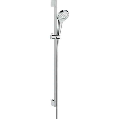 Hansgrohe Croma Select S Shower Set 110 Vario Ecosmart with Shower Rail 90 cm - White/Chrome - Unbeatable Bathrooms