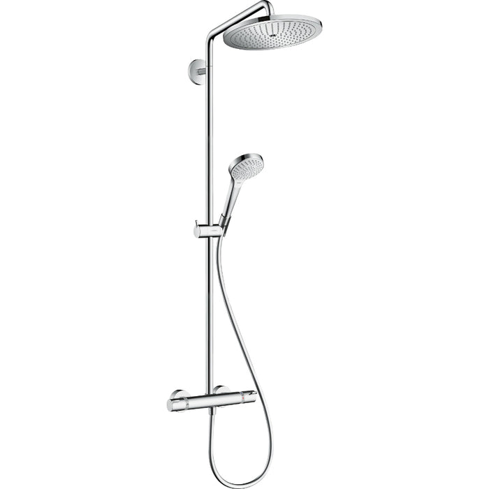 Hansgrohe Croma Select S Showerpipe 280 1Jet Ecosmart with Thermostatic Shower Mixer - Chrome - Unbeatable Bathrooms