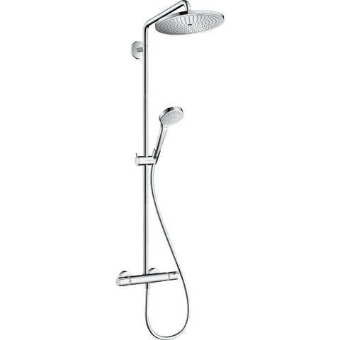 Hansgrohe Croma Select S Showerpipe 280 1Jet Ecosmart with Thermostatic Shower Mixer - Chrome - Unbeatable Bathrooms