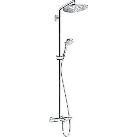Hansgrohe Croma Select S Showerpipe 280 1Jet with Thermostatic Bath Mixer - Chrome - Unbeatable Bathrooms