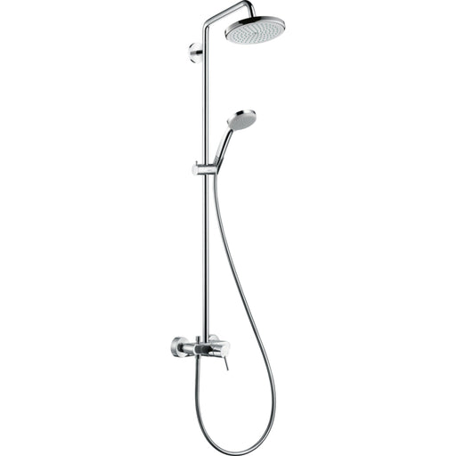 Hansgrohe Croma Showerpipe 220 1Jet with Manual Shower Mixer - Chrome - Unbeatable Bathrooms