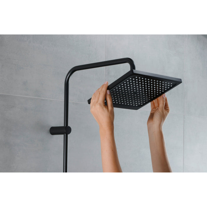 Hansgrohe Vernis Shape Showerpipe 240 1Jet with Thermostat - Matt Black - Unbeatable Bathrooms