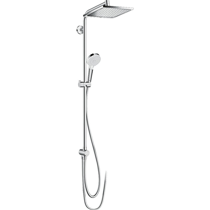 Hansgrohe Crometta E Showerpipe 240 1Jet Ecosmart Reno - Chrome - Unbeatable Bathrooms