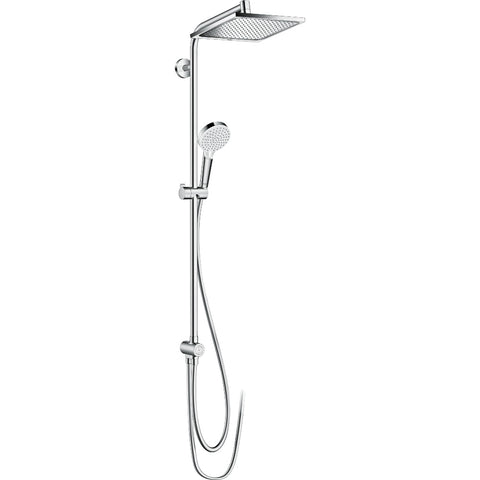 Hansgrohe Crometta E Showerpipe 240 1Jet Ecosmart Reno - Chrome - Unbeatable Bathrooms