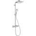 Hansgrohe Crometta E Showerpipe 240 1Jet Ecosmart with Thermostatic Shower Mixer - Chrome - Unbeatable Bathrooms