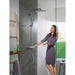 Hansgrohe Crometta E Showerpipe 240 1Jet Ecosmart with Thermostatic Shower Mixer - Chrome - Unbeatable Bathrooms