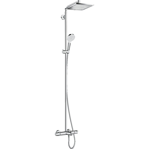 Hansgrohe Crometta E Showerpipe 240 1Jet with Thermostatic Bath Mixer - Chrome - Unbeatable Bathrooms