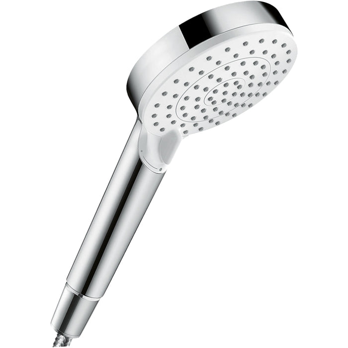 Hansgrohe Crometta Hand Shower 100 Vario Ecosmart - White/Chrome - Unbeatable Bathrooms