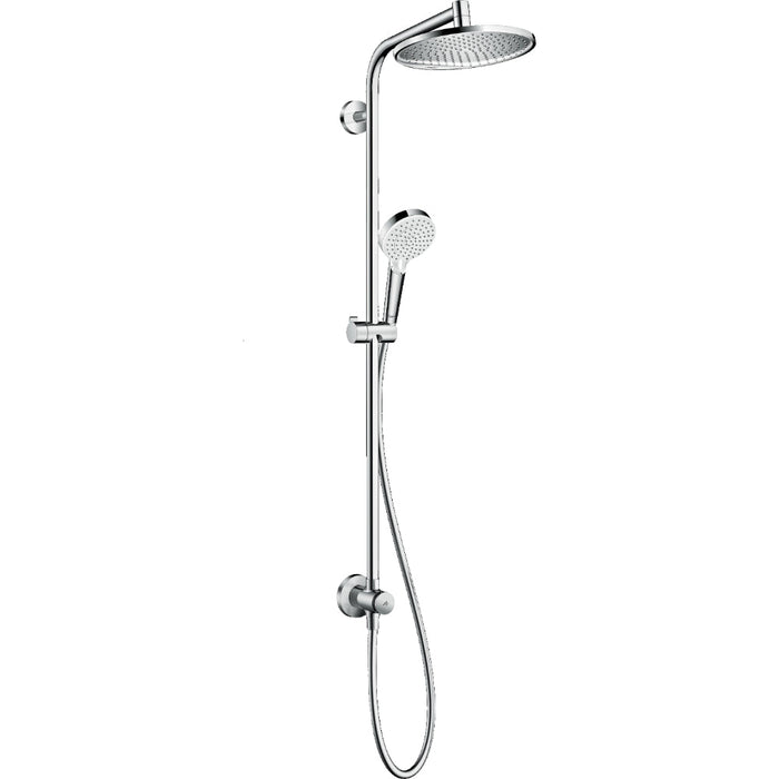 Hansgrohe Crometta S Showerpipe 240 1Jet Ecosmart Reno Gp - Chrome - Unbeatable Bathrooms
