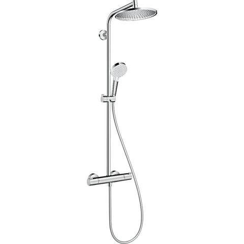 Hansgrohe Crometta S Showerpipe 240 1Jet with Thermostatic Shower Mixer - Chrome - Unbeatable Bathrooms