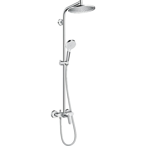 Hansgrohe Crometta S Showerpipe 240 1Jet with Manual Shower Mixer - Chrome - Unbeatable Bathrooms