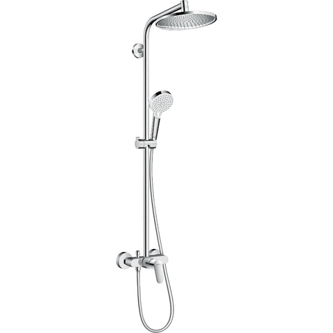 Hansgrohe Crometta S Showerpipe 240 1Jet with Manual Shower Mixer - Chrome - Unbeatable Bathrooms