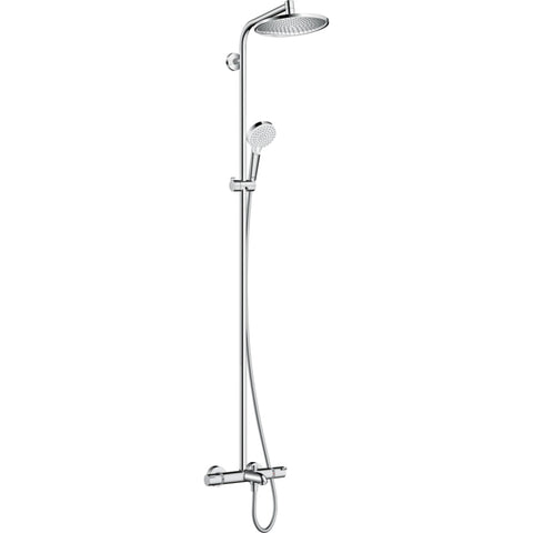 Hansgrohe Crometta S Showerpipe 240 1Jet with Thermostatic Bath Mixer - Chrome - Unbeatable Bathrooms