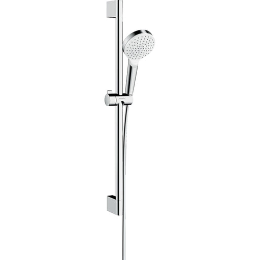 Hansgrohe Crometta Shower Set 100 1Jet Ecosmart+ with Shower Rail 65 cm - White/Chrome - Unbeatable Bathrooms