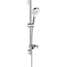 Hansgrohe Crometta Shower Set 100 Vario with Shower Rail 65 cm and Soap Dish - White/Chrome - Unbeatable Bathrooms
