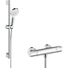 Hansgrohe Crometta Shower System 100 Vario with Ecostat 1001 Cl Thermostatic Mixer and Shower Rail 65 cm - White/Chrome - Unbeatable Bathrooms