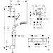 Hansgrohe Crometta Shower System 100 Vario with Ecostat 1001 Cl Thermostatic Mixer and Shower Rail 65 cm - White/Chrome - Unbeatable Bathrooms