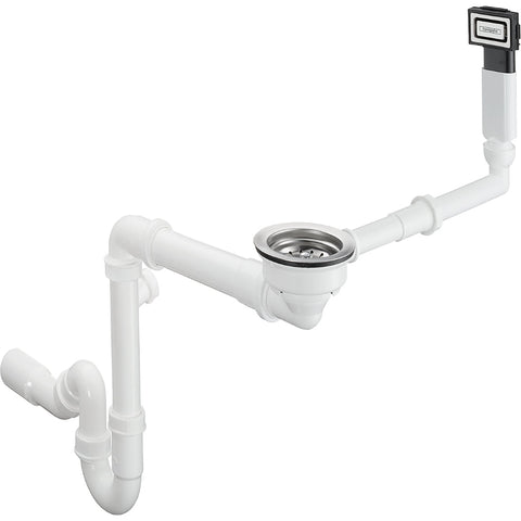 Hansgrohe D16-10 Manual Waste and Overflow Set For Single Bowl Granite - Chrome - Unbeatable Bathrooms