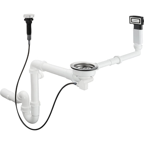Hansgrohe D16-11 Automatic Waste and Overflow Set For Single Bowl Granite - Chrome - Unbeatable Bathrooms