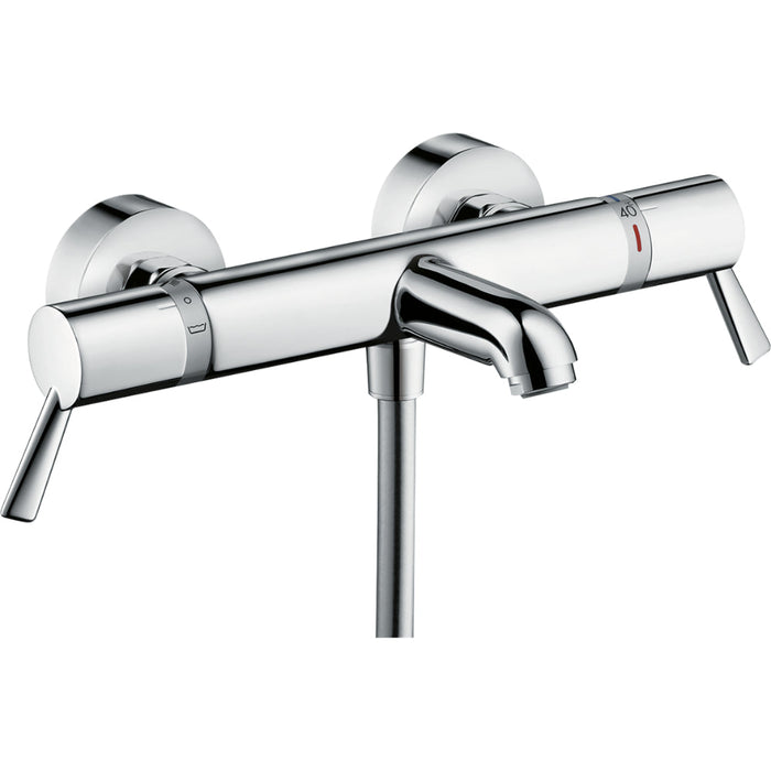 Hansgrohe Ecostat Comfort Thermostatic Bath Mixer Care For Exposed Installation with Extra Long Handles - Chrome - Unbeatable Bathrooms