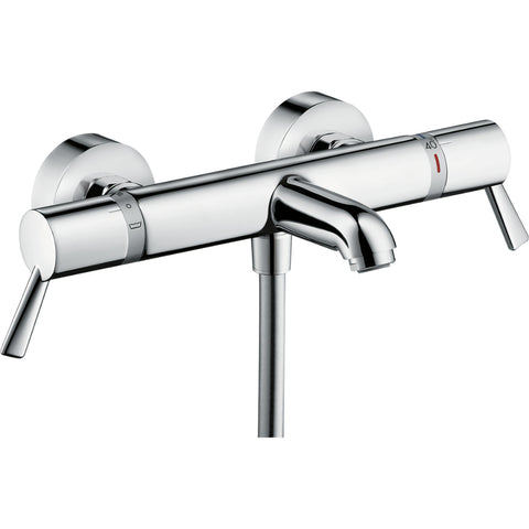 Hansgrohe Ecostat Comfort Thermostatic Bath Mixer Care For Exposed Installation with Extra Long Handles - Chrome - Unbeatable Bathrooms