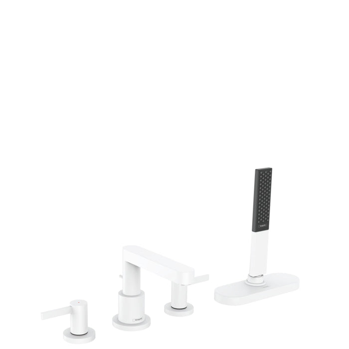 Hansgrohe Finoris 4-Hole Rim Mounted Bath Mixer with Sbox - Unbeatable Bathrooms