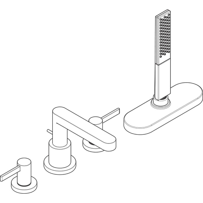 Hansgrohe Finoris 4-Hole Rim Mounted Bath Mixer with Sbox - Unbeatable Bathrooms