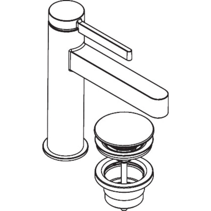 Hansgrohe Finoris Single Lever Basin Mixer 110 with Push-Open Waste Set - Unbeatable Bathrooms