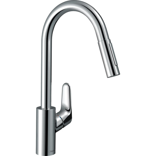Hansgrohe Focus M41 Single Lever Kitchen Mixer 240 Ecosmart with Pull-Out Spray, 2 Spray Modes - Unbeatable Bathrooms