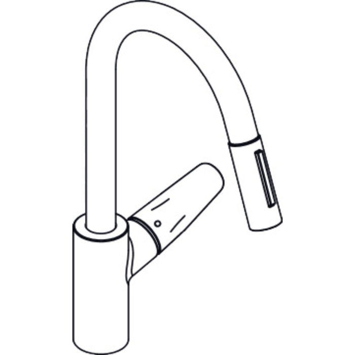 Hansgrohe Focus M41 Single Lever Kitchen Mixer 240 Ecosmart with Pull-Out Spray, 2 Spray Modes - Unbeatable Bathrooms