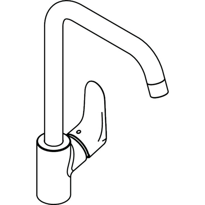 Hansgrohe Focus Single Lever Basin Mixer 240 with Swivel Spout Without Waste - Chrome - Unbeatable Bathrooms