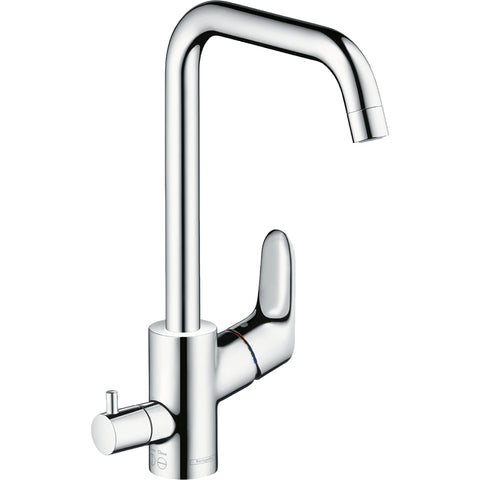 Hansgrohe Focus M41 Single Lever Kitchen Mixer 260 with Shut-Off Valve For Additional Appliance, Single Spray Mode - Chrome - Unbeatable Bathrooms