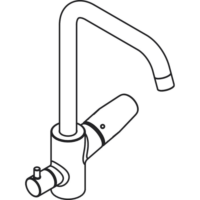 Hansgrohe Focus M41 Single Lever Kitchen Mixer 260 with Shut-Off Valve For Additional Appliance, Single Spray Mode - Chrome - Unbeatable Bathrooms