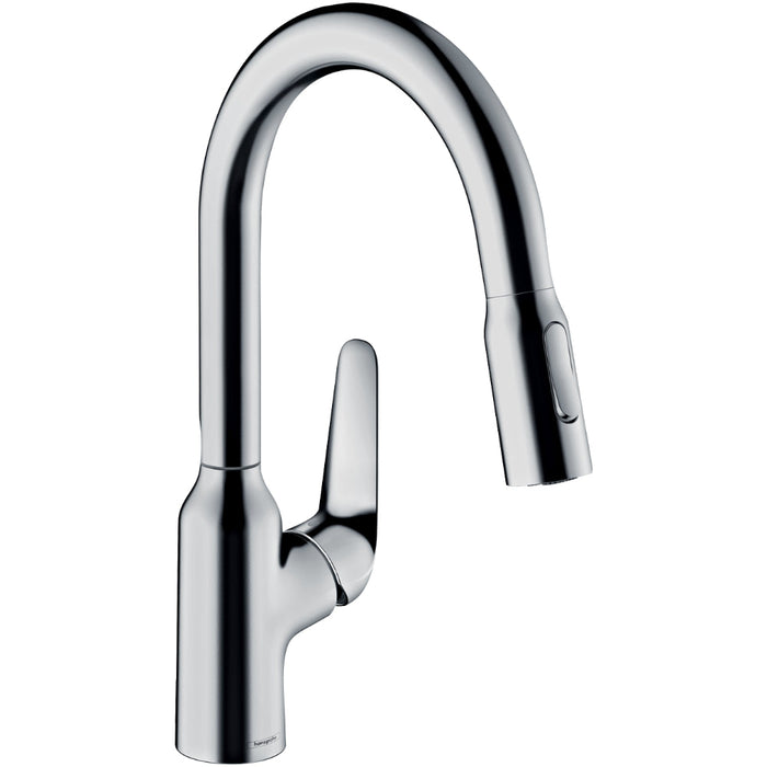 Hansgrohe Focus M42 Single Lever Kitchen Mixer 180 with Pull-Out Spray, 2 Spray Modes - Unbeatable Bathrooms