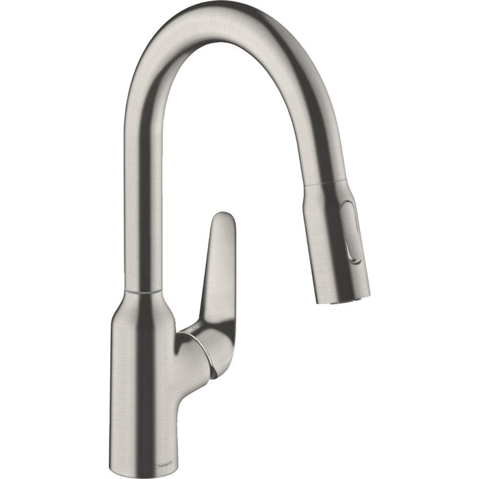 Hansgrohe Focus M42 Single Lever Kitchen Mixer 180 with Pull-Out Spray, 2 Spray Modes - Unbeatable Bathrooms