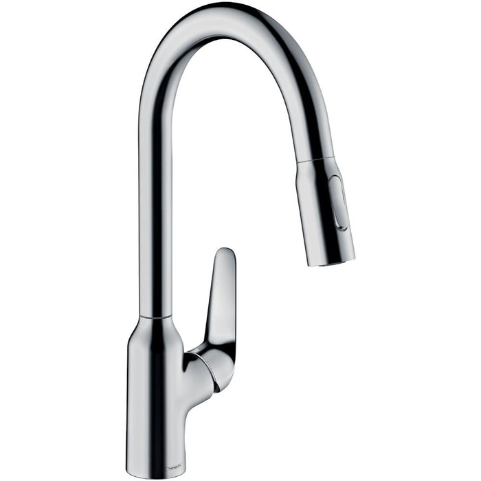 Hansgrohe Focus M42 Single Lever Kitchen Mixer 220 with Pull-Out Spray, 2 Spray Modes - Unbeatable Bathrooms