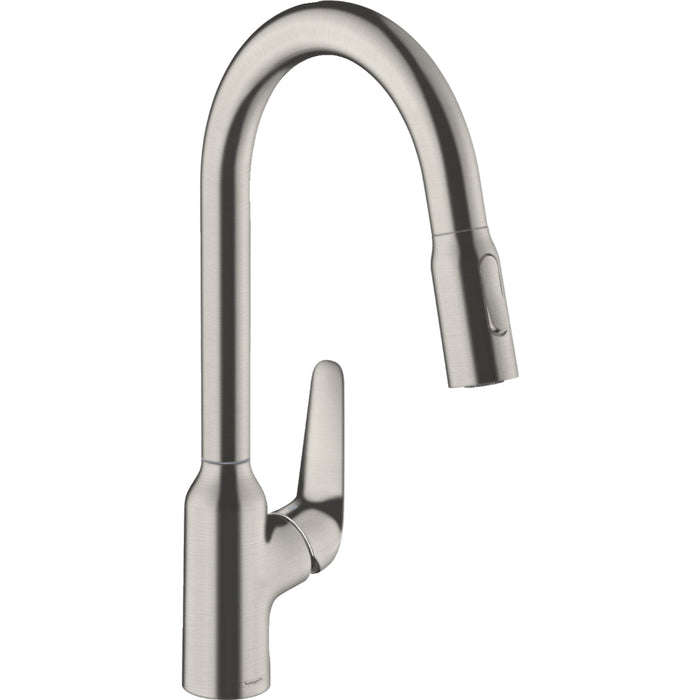 Hansgrohe Focus M42 Single Lever Kitchen Mixer 220 with Pull-Out Spray, 2 Spray Modes - Unbeatable Bathrooms