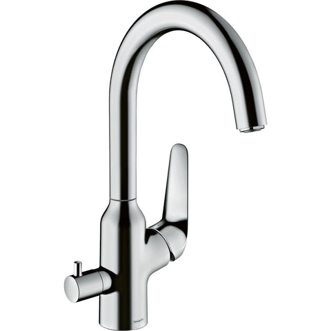 Hansgrohe Focus M42 Single Lever Kitchen Mixer 220 with Shut-Off Valve For Additional Appliance, Single Spray Mode - Chrome - Unbeatable Bathrooms