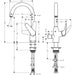 Hansgrohe Focus M42 Single Lever Kitchen Mixer 220 with Shut-Off Valve For Additional Appliance, Single Spray Mode - Chrome - Unbeatable Bathrooms