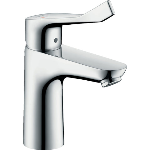 Hansgrohe Focus Single Lever Basin Mixer 100 Coolstart with Extra Long Handle Without Waste - Chrome - Unbeatable Bathrooms