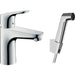 Hansgrohe Focus Single Lever Basin Mixer 100 with Bidet Spray and Shower Hose 160 cm - Chrome - Unbeatable Bathrooms