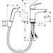 Hansgrohe Focus Single Lever Basin Mixer 100 with Bidet Spray and Shower Hose 160 cm - Chrome - Unbeatable Bathrooms