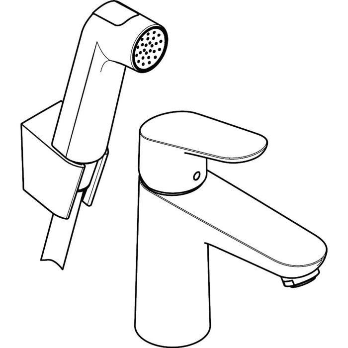 Hansgrohe Focus Single Lever Basin Mixer 100 with Bidet Spray and Shower Hose 160 cm - Chrome - Unbeatable Bathrooms
