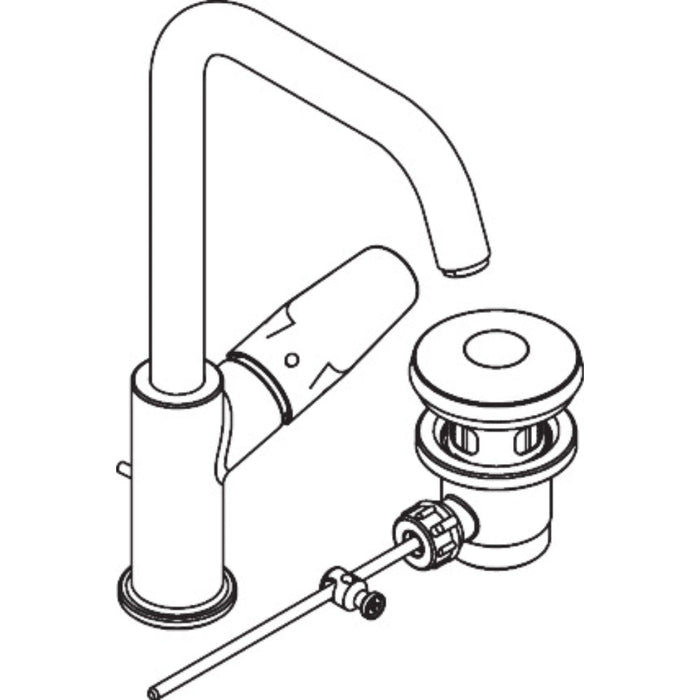 Hansgrohe Focus Single Lever Basin Mixer 240 with Swivel Spout and Pop-Up Waste - Chrome - Unbeatable Bathrooms