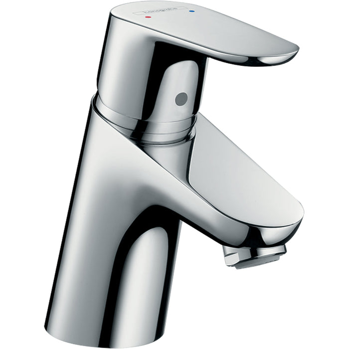 Hansgrohe Focus Single Lever Basin Mixer 70 with Push-Open Waste - Chrome - Unbeatable Bathrooms