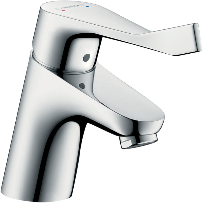 Hansgrohe Focus Single Lever Basin Mixer 70 with Extra Long Handle and Pop-Up Waste - Chrome - Unbeatable Bathrooms